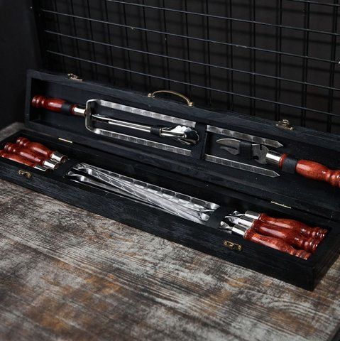 Набір шампурів у кейсі Blackwood mini №5. Шашличний набір. Подарунок чоловікові