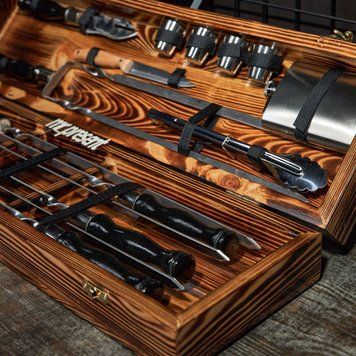 Набор шампуров в кейсе Blackwood set №6. Подарок парню