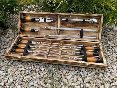 Набір шампурів у кейсі Eko Box-2 S. Шашличний набір. Подарунок чоловікові