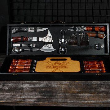 Набор шампуров в кейсе Blackwood №3 XL. Шашлычный набор. Подарок папе