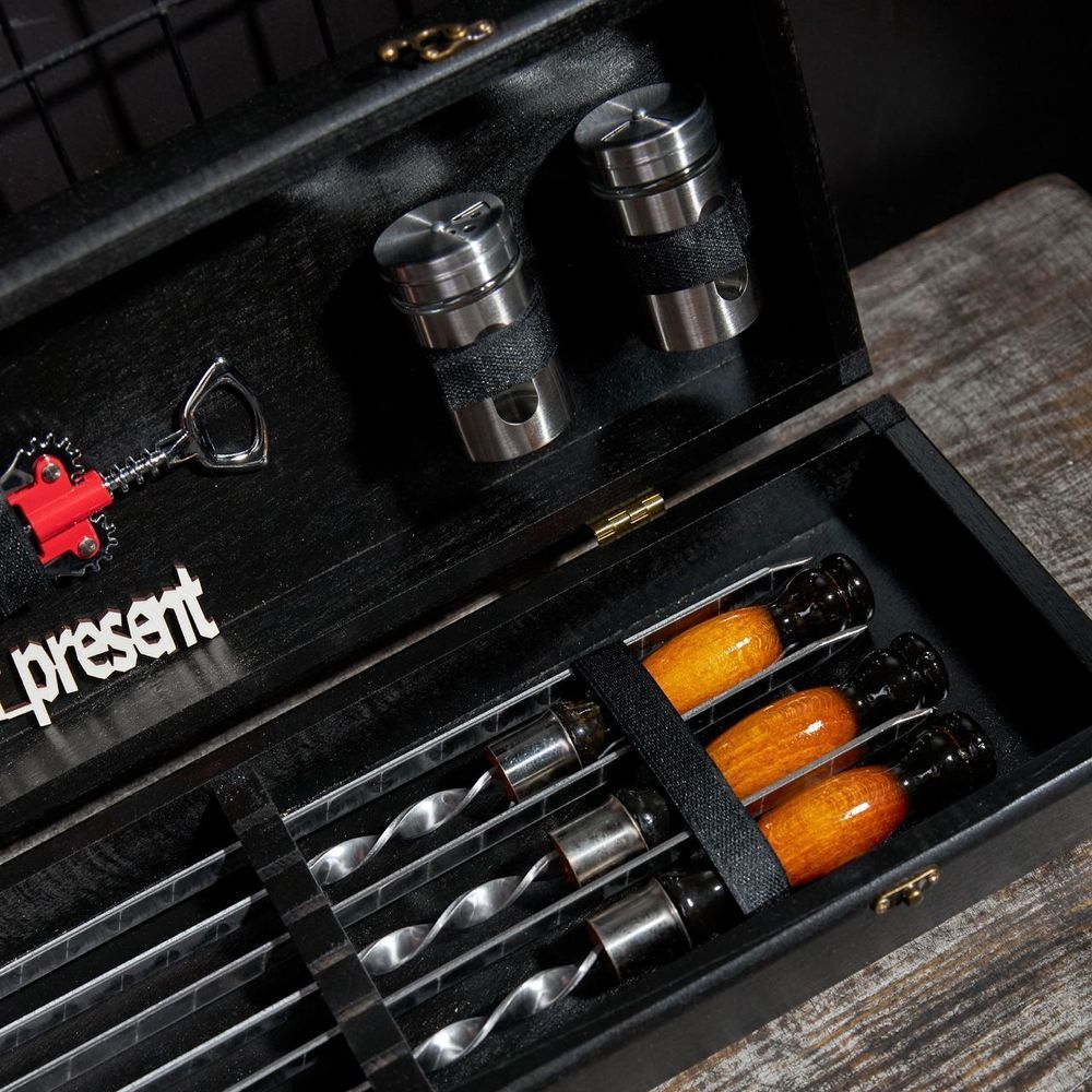 Набор шампуров в кейсе Gradient set №3 Шашлычный набор. Подарок мужчине