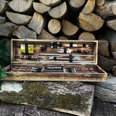 Набір шампурів у кейсі Shampur Box №3 S2. Шашличний набір. Подарунок хлопцю