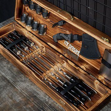 Набор шампуров в кейсе Blackwood set №1. Шашлычный набор. Подарок отцу