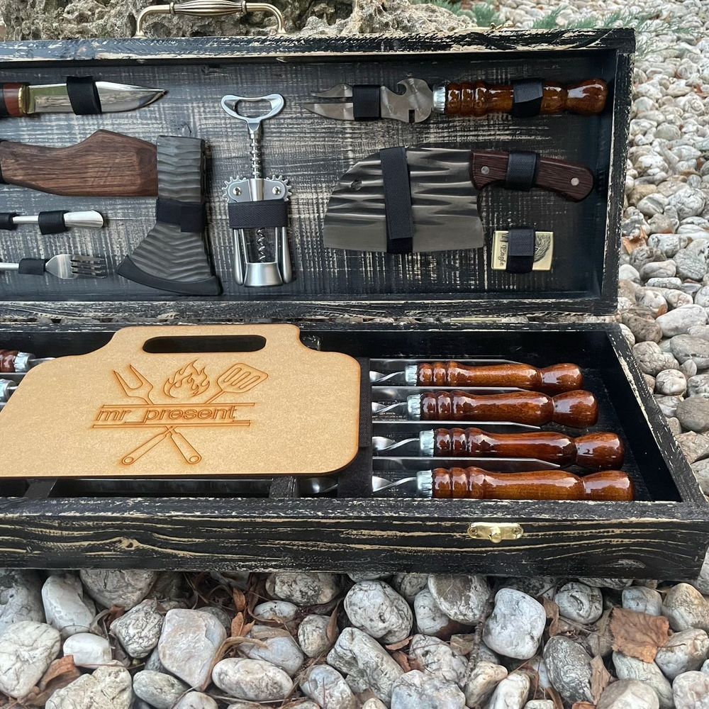Подарунковий набір шампурів у кейсі для пікніка Viking Lux Premium №2