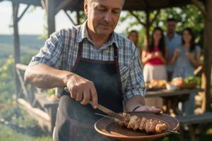 Вилка-нож для снятия мяса с мангала: Необходимый аксессуар для шашлыка