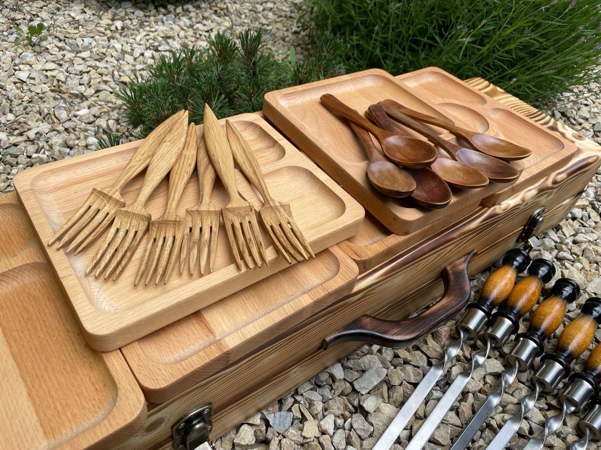 Набір шампурів у кейсі Eko-Grill. Шашличний набір. Подарунок батькові