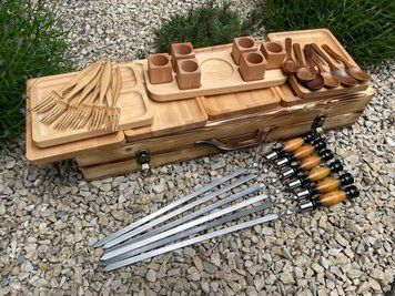 Набор шампуров в кейсе Eko-Grill. Шашлычный набор. Подарок отцу