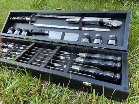 Набор шампуров в кейсе Grill Box 9 S. Шашлычный набор. Подарок брату