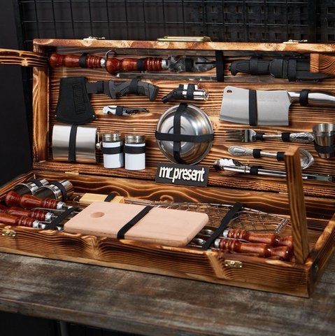 Набор шампуров в кейсе Blackwood Plus L. Подарок на праздник