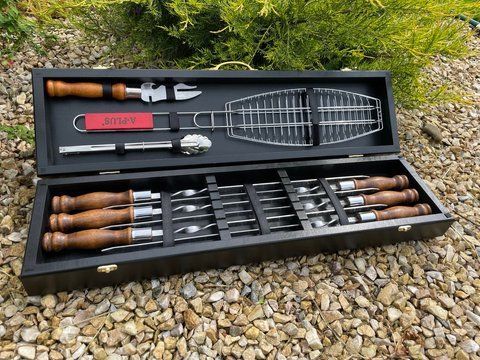 Набір шампурів у кейсі Grill Box 4 S. Шашличний набір. Подарунок чоловікові