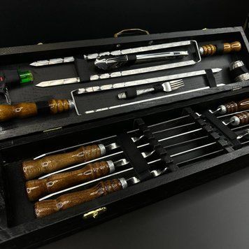 Набір шампурів у кейсі Grill Box 2 S. Шашличний набір. Подарунок хлопцю