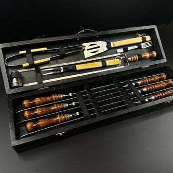 Набір шампурів у кейсі Grill Box 3 S. Шашличний набір. Подарунок братові