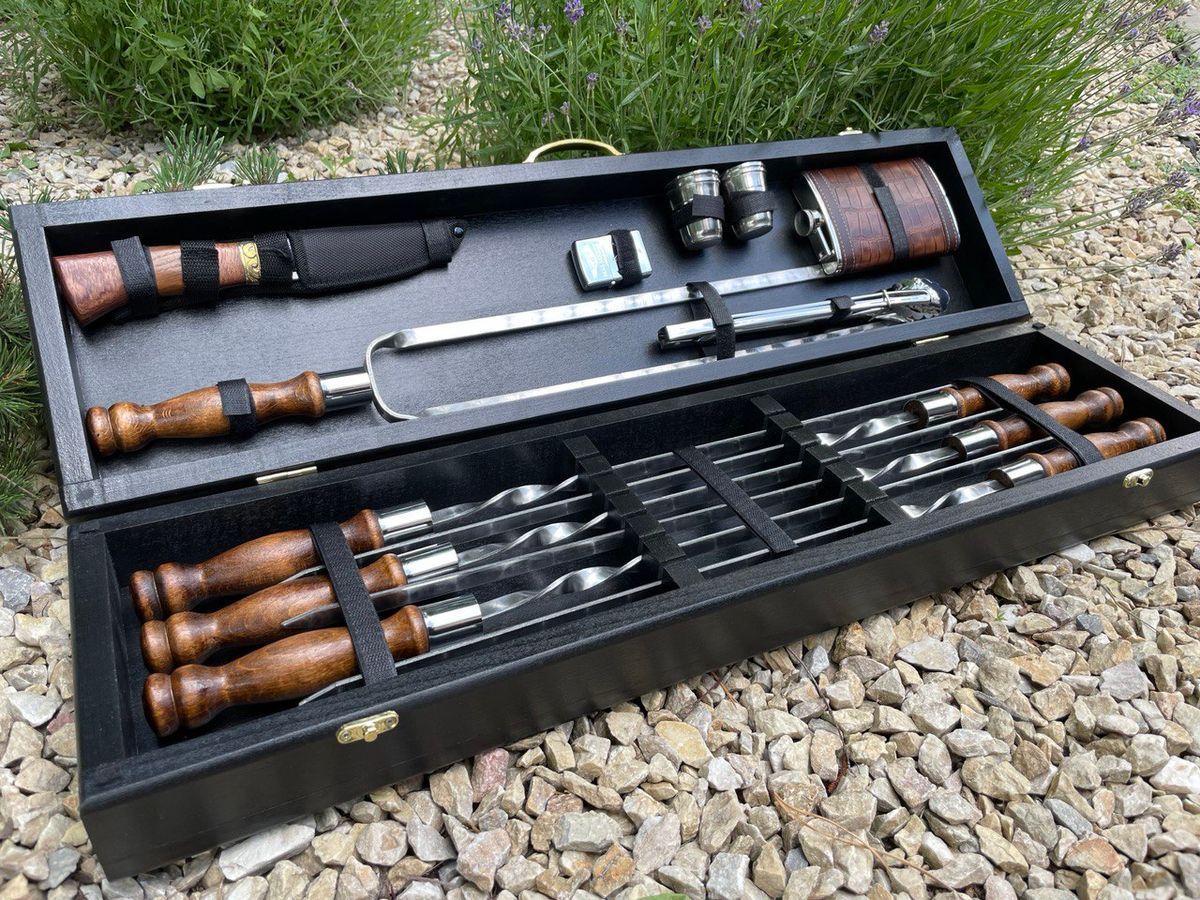 Набір шампурів у кейсі Ml-Box 3 S. Шашличний набір. Подарунок батькові