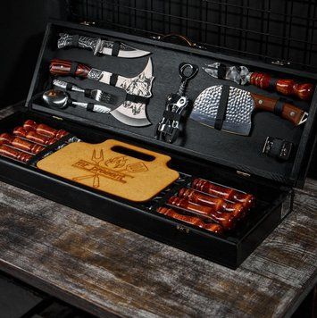 Набор шампуров в кейсе Blackwood №3 XL. Шашлычный набор. Подарок брату