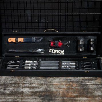 Набір шампурів в кейсі Blackwood set №3. Шашличний набір. Подарунок братові