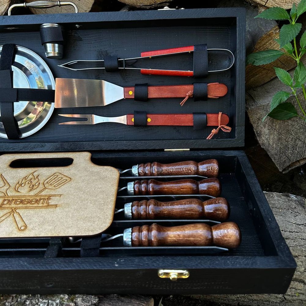 Набір шампурів у кейсі Grill Box S. Шашличний набір. Подарунок батькові