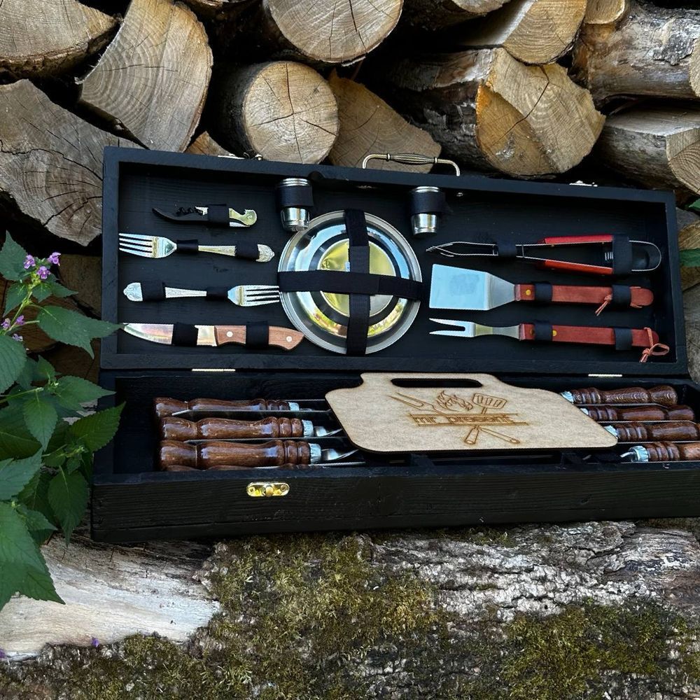Набір шампурів у кейсі Grill Box S. Шашличний набір. Подарунок батькові