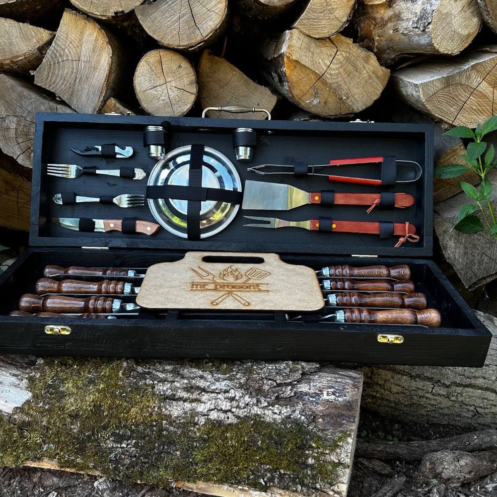 Набір шампурів у кейсі Grill Box S. Шашличний набір. Подарунок батькові