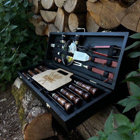 Набір шампурів у кейсі Grill Box S. Шашличний набір. Подарунок батькові