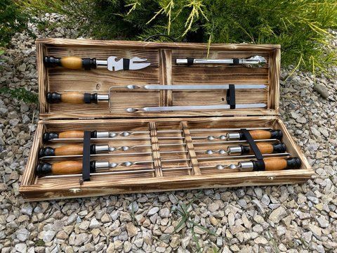 Набір шампурів у кейсі Eko Box-2 S. Шашличний набір. Подарунок другові