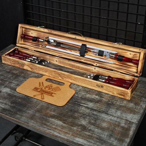 Набір шампурів у кейсі Blackwood mini №2. Шашличний набір. Подарунок чоловікові