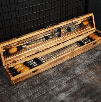Набор шампуров в кейсе Blackwood mini №4.Шашлычный набор. Подарок мужчине