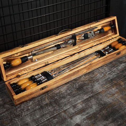 Набір шампурів у кейсі Blackwood mini №4. Шашличний набір. Подарунок чоловікові