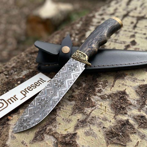 Ніж мисливський з гравіюванням ТРИЗУБ №3. Подарунок чоловіку