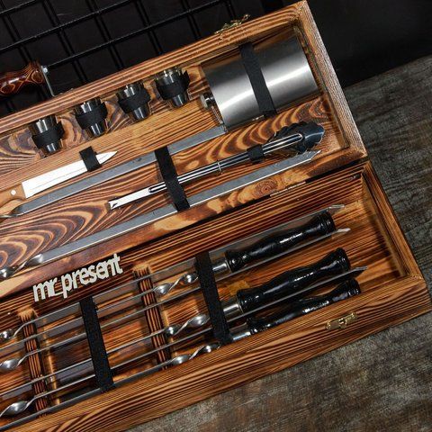 Набор шампуров в кейсе Blackwood set №6. Подарок мужчине